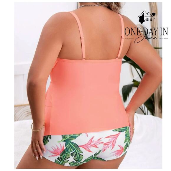 B2Prity Plus Size Boyshort Flounce Bikini Swimsuit Size 5X - Picture 2 of 6